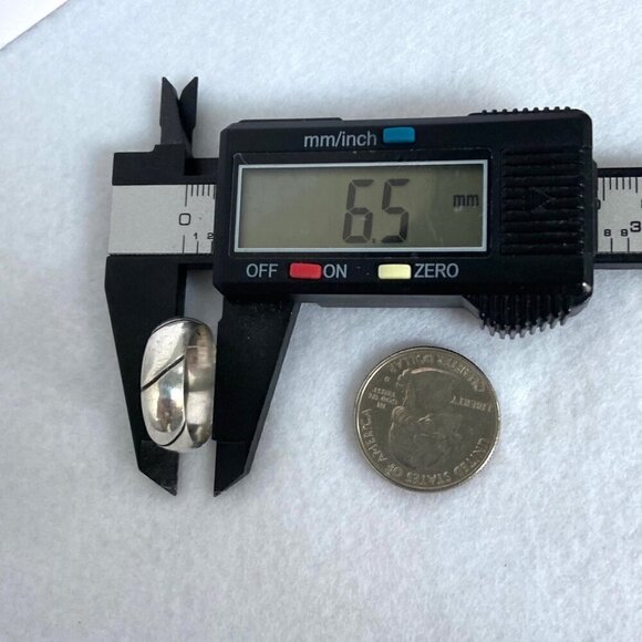 Sterling Silver 925 Mexico Horizontal Textured 6.5MM Rounded Band Ring Sz 7.5 - Picture 12 of 16